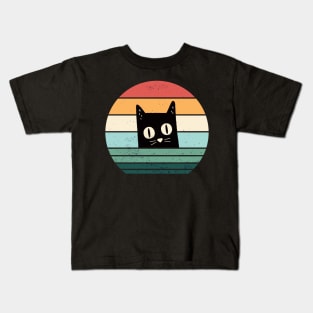 Vintage Cat Shirt | Retro Style T-Shirt | Black Cat Shirt | Cat Shirt | Cat Lover | Design B Kids T-Shirt